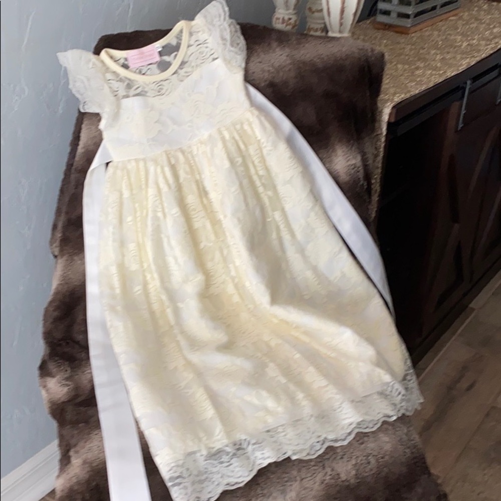 Long toddler lace dress.